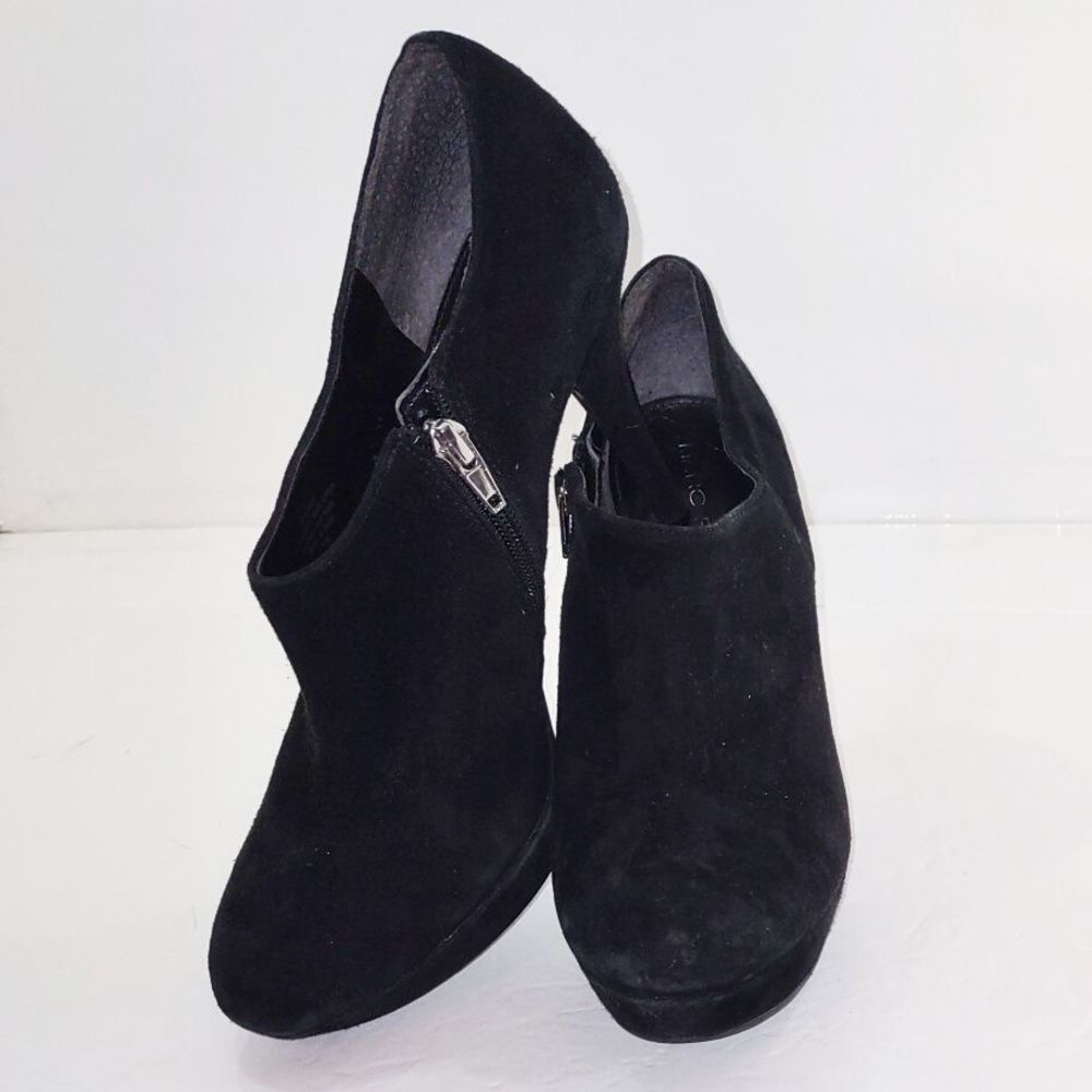 Marc Fisher Womens Black Side Zip Stiletto Heel Platform Booties Size 11